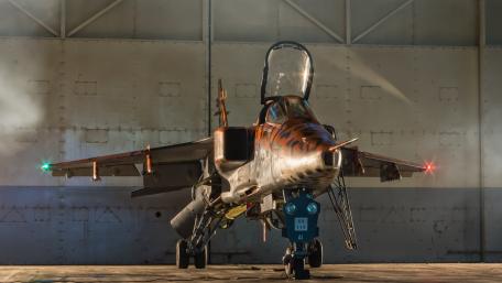 Fierce Fighter Jet in the Hangar Scene wallpaper