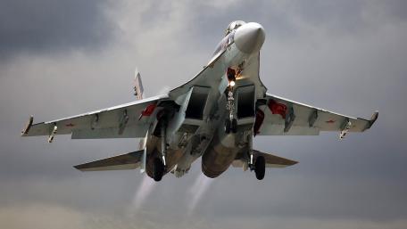 Fighter Jet in Action Overhead Scene wallpaper