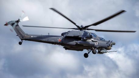Powerful Military Helicopter in Flight wallpaper