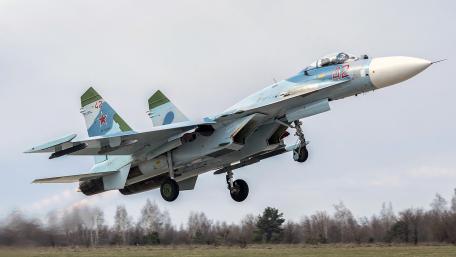 Majestic Su-35 Fighter Jet in Action wallpaper