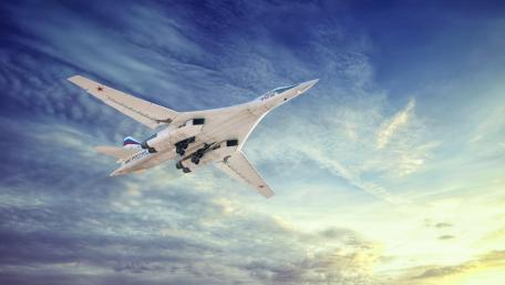 Soviet Bomber Against a Majestic Sky wallpaper