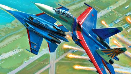 High-speed Military Jets in Combat Action Scene wallpaper