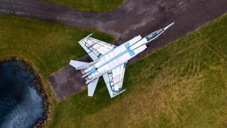 Advanced Military Aircraft on Display wallpaper