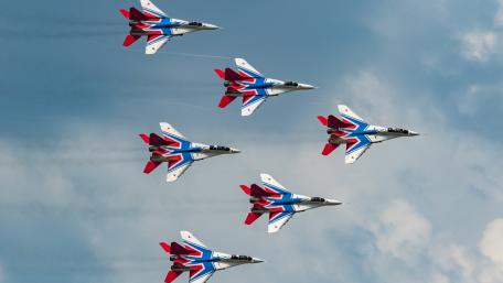 Dynamic Formation of Military Jets in Flight wallpaper