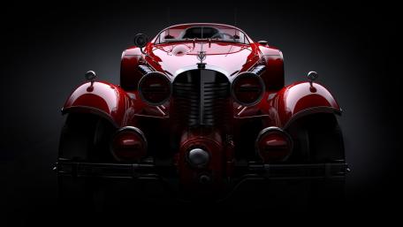 Classic Red Luxury Car Exuding Power and Elegance wallpaper