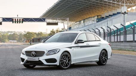Sleek Mercedes C-Class on the Track wallpaper