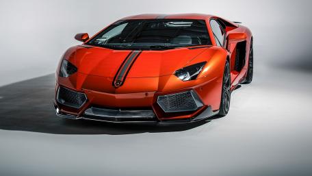 Sleek Orange Lamborghini Showcase wallpaper