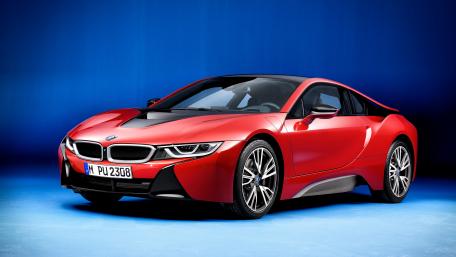 Sleek BMW i8 in Striking Red Shade wallpaper