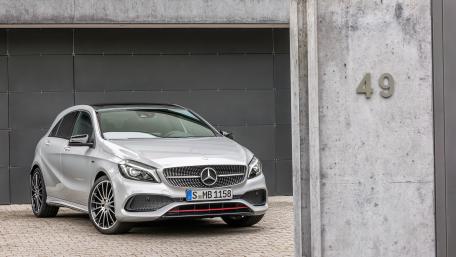 Sleek Silver Mercedes Hatchback Wallpaper wallpaper