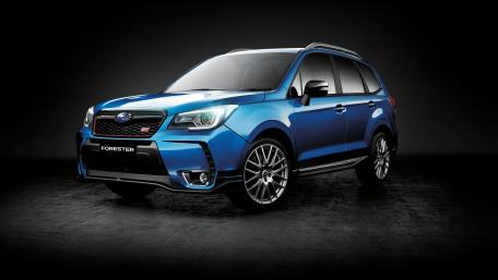 Sleek Blue Subaru Forester Wallpaper Design wallpaper
