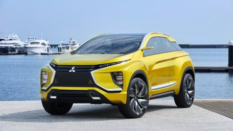 Sleek Yellow Mitsubishi Concept Car Wallpaper wallpaper