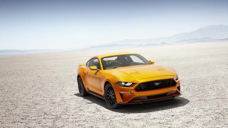 Vibrant Mustang on Expansive Landscape wallpaper