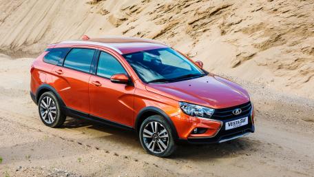 Sleek Orange SUV on Sandy Terrain wallpaper