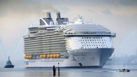 Majestic Cruise Ship Sailing in Serenity wallpaper