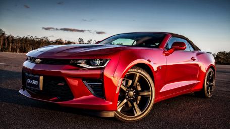Sleek Red Camaro Convertible Wallpaper wallpaper