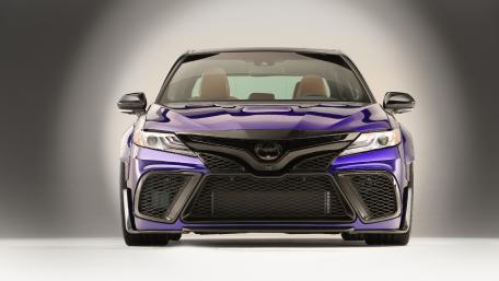 Sleek Purple Toyota Camry Wallpaper Featuring Dynamic Design and Style wallpaper