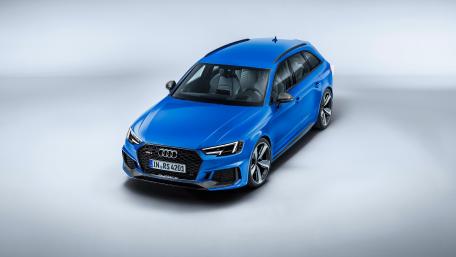 Sleek Blue Audi RS4 Avant Wallpaper wallpaper
