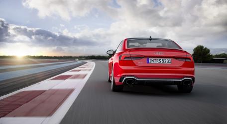 Sleek Red Audi RS on the Track wallpaper