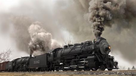 Majestic Steam Locomotive in Action wallpaper