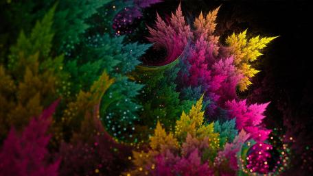 Vibrant Fractal Forest wallpaper