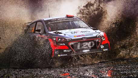 Thrilling Rally Car Action in Motion wallpaper