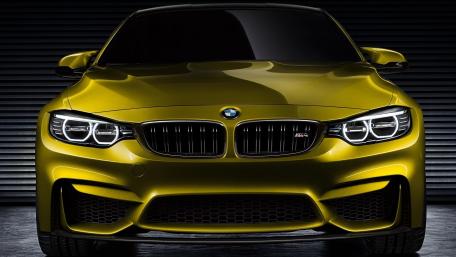 Sleek Yellow BMW M4 Wallpaper Design wallpaper