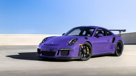 Vivid Purple Porsche on an Open Road wallpaper