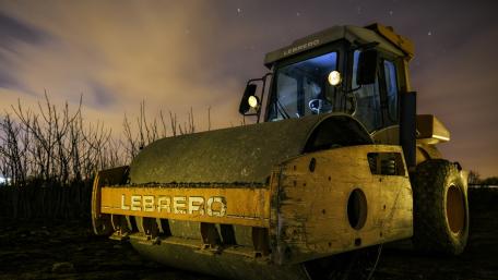 Heavy Machinery at Night Sky Drama wallpaper