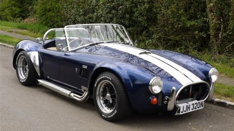 Classic Cobra Style in Blue and White Stripes wallpaper