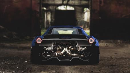 Sleek Performance Car in an Abandoned Space wallpaper