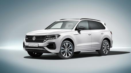 Sleek Volkswagen Touareg in Elegant White Finish wallpaper