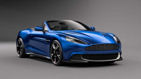 Sleek Blue Aston Martin Convertible Wallpaper wallpaper