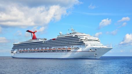 Majestic Cruise Ship on Serene Waters wallpaper