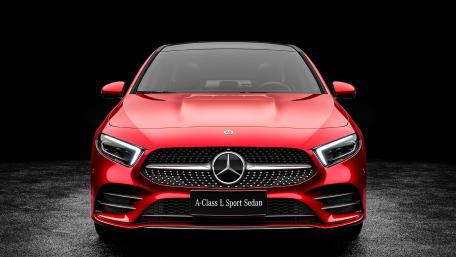 Sleek Red Mercedes A-Class Sport Sedan Wallpaper wallpaper