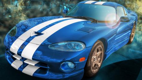 Bold Blue Viper with Striking White Stripes wallpaper