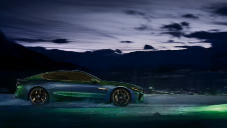 Sleek Night Drive in a Modern Car wallpaper