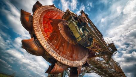 Industrial Marvels Under a Blue Sky wallpaper
