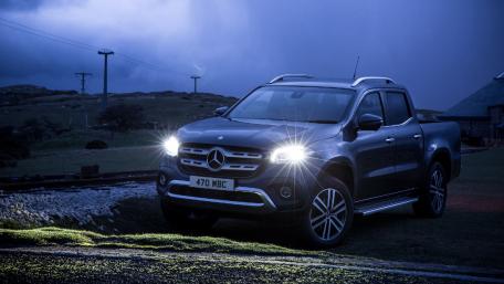Sleek Mercedes Pickup Truck in Twilight Glow wallpaper