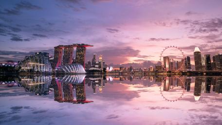 Marina Bay Sands Dusk Reflection wallpaper