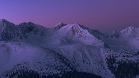 Purple Winter Dusk in the Mountains wallpaper