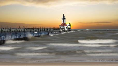St. Joseph North Pier Inner Lighthouse wallpaper