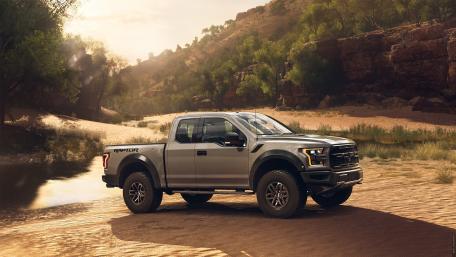 Powerful Pickup in a Serene Landscape wallpaper