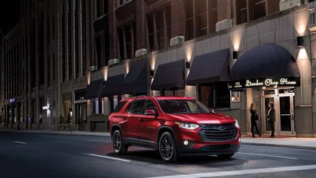 Sleek Red SUV in Urban Setting wallpaper
