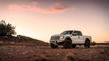 Bold Truck in Serene Landscape wallpaper