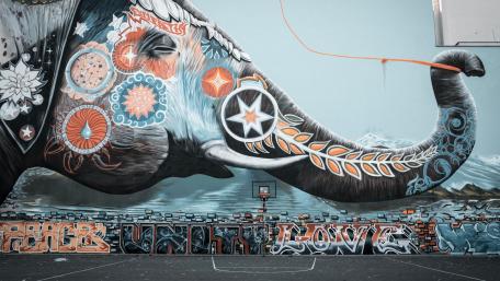 Basketball court in Berlin wallpaper