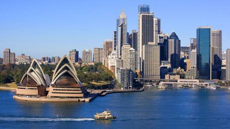 Sydney Opera House and City Skyline View wallpaper