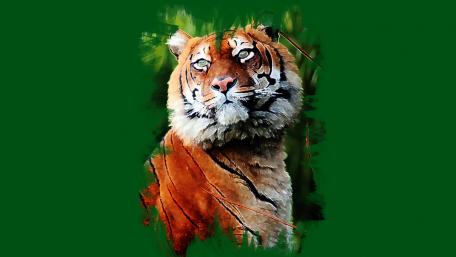 Majestic Tiger in Abstract Art wallpaper