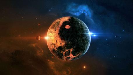 Cosmic Serenity Over an Alien World wallpaper