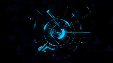 Neon Blue Digital Neon Geometry wallpaper