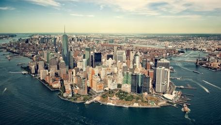 Stunning Aerial View of a Bustling Cityscape wallpaper